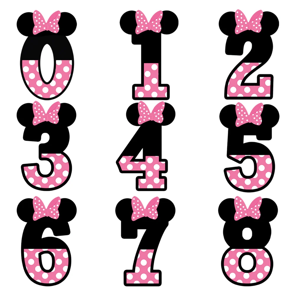 Disney Number Letters Stickers Iron-on Transfers For Clothing Heat-sensitive Patches Applications For Clothing Custom Patch