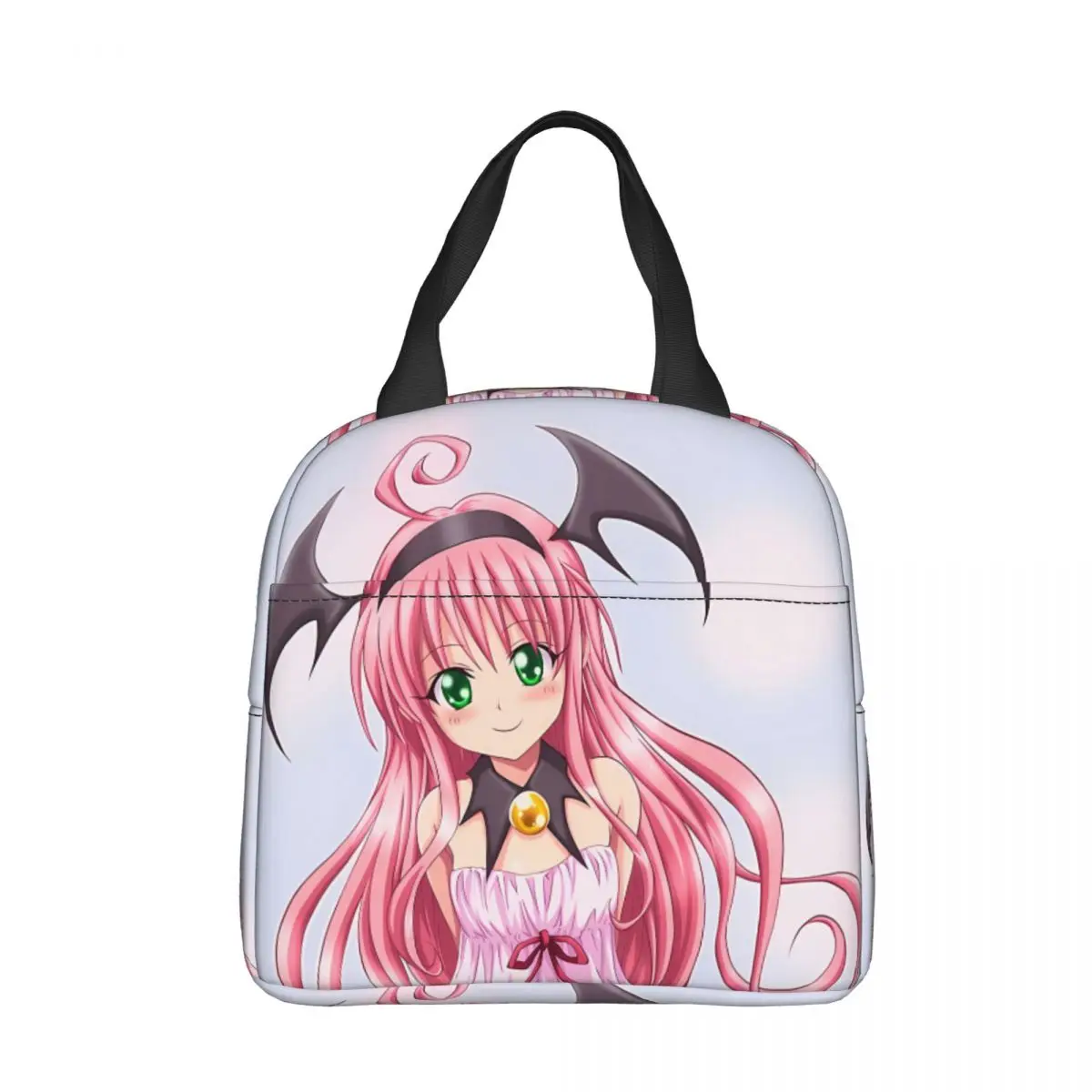 

Lala Satalin Deviluke Pink Cute Insulated lunch bag Anime To Love Darkness Women Kids Cooler Bag Thermal Portable Lunch Box Ice