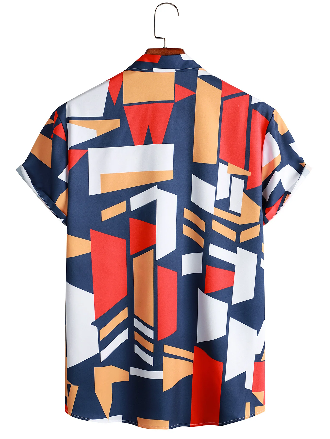 Men's New Shirts Casual Abstract Pattern Printing T-Shirt Lapel Short Sleeve Daily Shirts