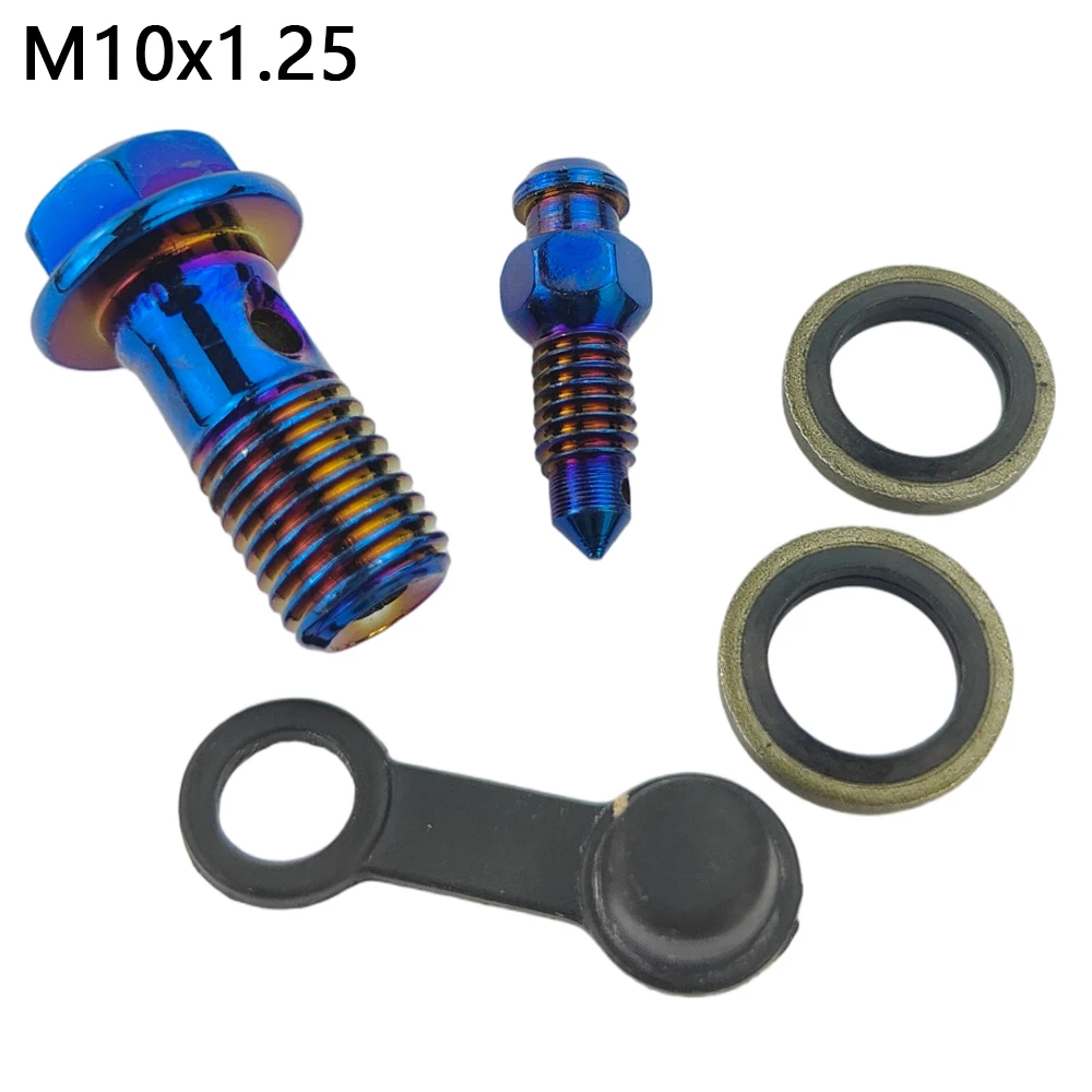 Фото Винт для прокачки тормозов M10x1.0/M10x1.25 для мотоциклетных суппортов и главных цилиндров RPM, болт для выпуска воздуха (банджо) №4