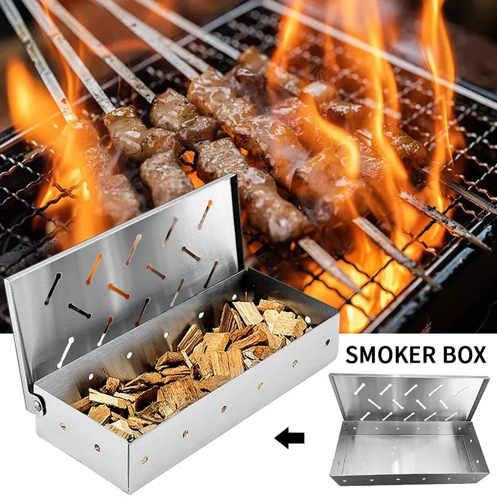Smoker Box BBQ Smoker Box Wood Chips For Indoor Outdoor Char