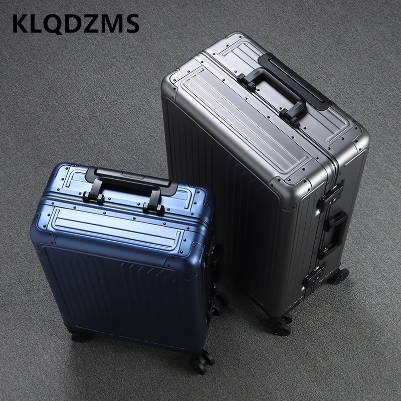 KLQDZMS 20’’24’’28 Inch High-quality All-aluminum Magnesium Alloy Trolley Suitcase Universal Hand Luggage Rolling Boarding Box
