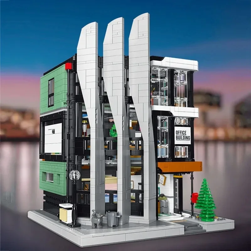 

7702 creative specialist top floor office Moc-129253 House Brick Street View Building model block children toy gift 3828PCS