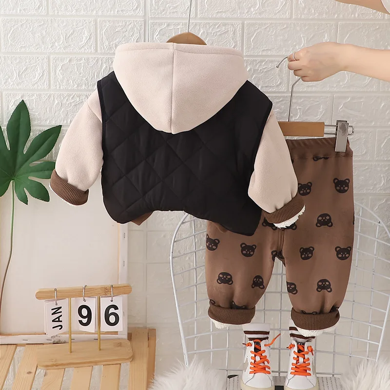 Детский флисовый комплект с длинным рукавом Зимний новый товар детский свитшот