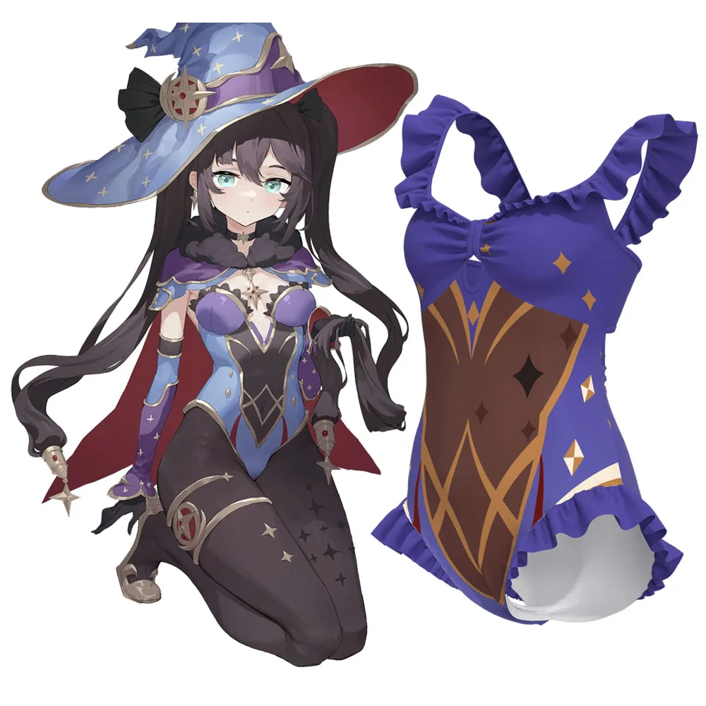 

Game Genshin Impact Ganyu Mona Sexy Swimsuit Summer Bikini Cosplay Costume Women Jumpsuits Swimwear Summertime Dress Full Set