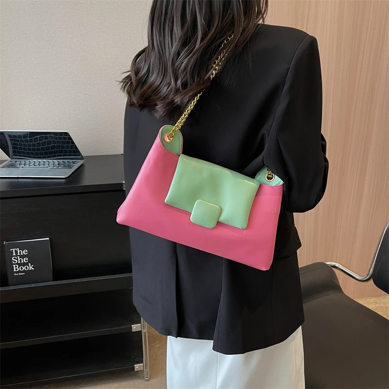 Trendy Shoulder Crossbody Messenger Bag 2023 New Chain PU Leather Luxury Designer Handbags Women Bags Travel Purse High Quality