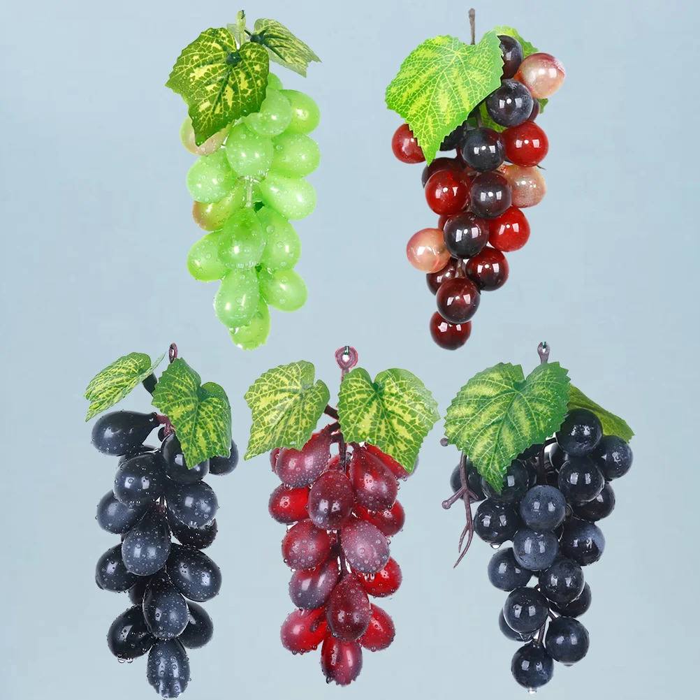

5 Pcs Artificial Grapes Fruit House Ornaments Fake Grapes Artificiales Para Fake Fruit Simulation Grapes Fruit