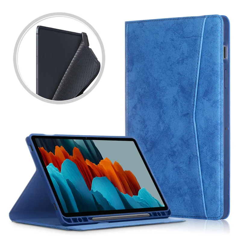 

2020 Smart Cover For Samsung Galaxy TAB S7 SM-T870 SM-T875 Case 11"with Pencil Holder Tablet Case Tab S7 T870 11 Pu Leather Case