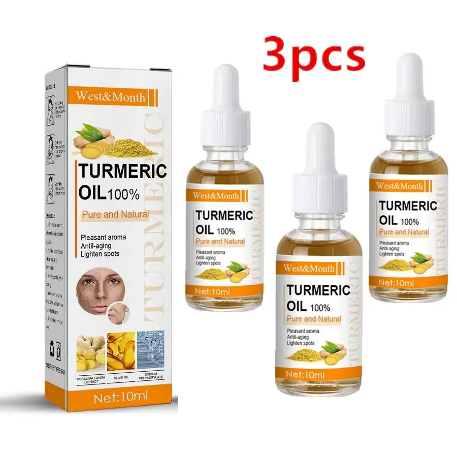 

3PCS 10ml Turmeric Essential Oil Organic Tumeric Oil For Dark Spots 100 Pure And Natural Therapeutic Grade Essential Oil Tumeric