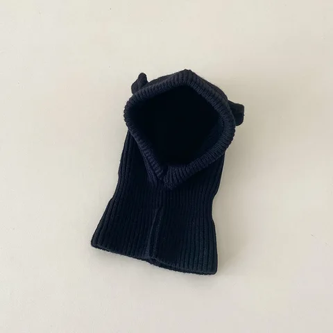 Детская вязаная шапка-балаклава, акрил, 0-2 года