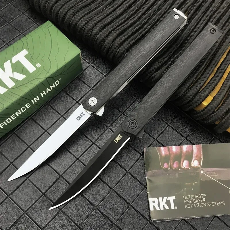 

CRKT 7097 7096 CEO Gentleman's Flipper Folding Knife 3.352" Satin Plain Blade GRN Handle Outdoor Survival Camping Hunting Tool