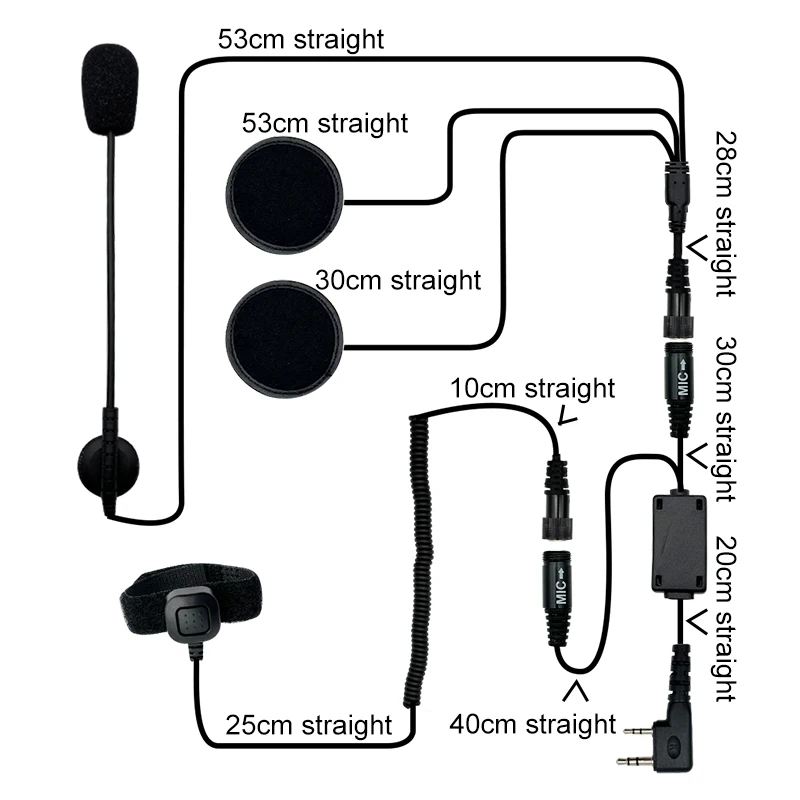 LSENG Walkie Talkie Helmet Headset K Plug 2 Pin PTT Motorcycle Headphone For Kenwood Baofeng UV5R BF888S RETEVIS Two Way Radio