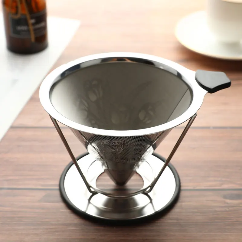 

Pour Over Coffee Dripper Stainless Steel Filter Removable Dripper With Stand