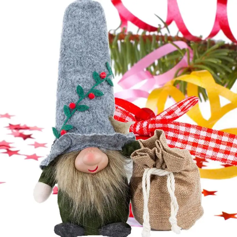 

Рождественская Кукла без лица, Безликие украшения для гнома, Санта, длинная бородка, стоящая плюшевая Пасхальная кукла-гном, игрушки, искусс...