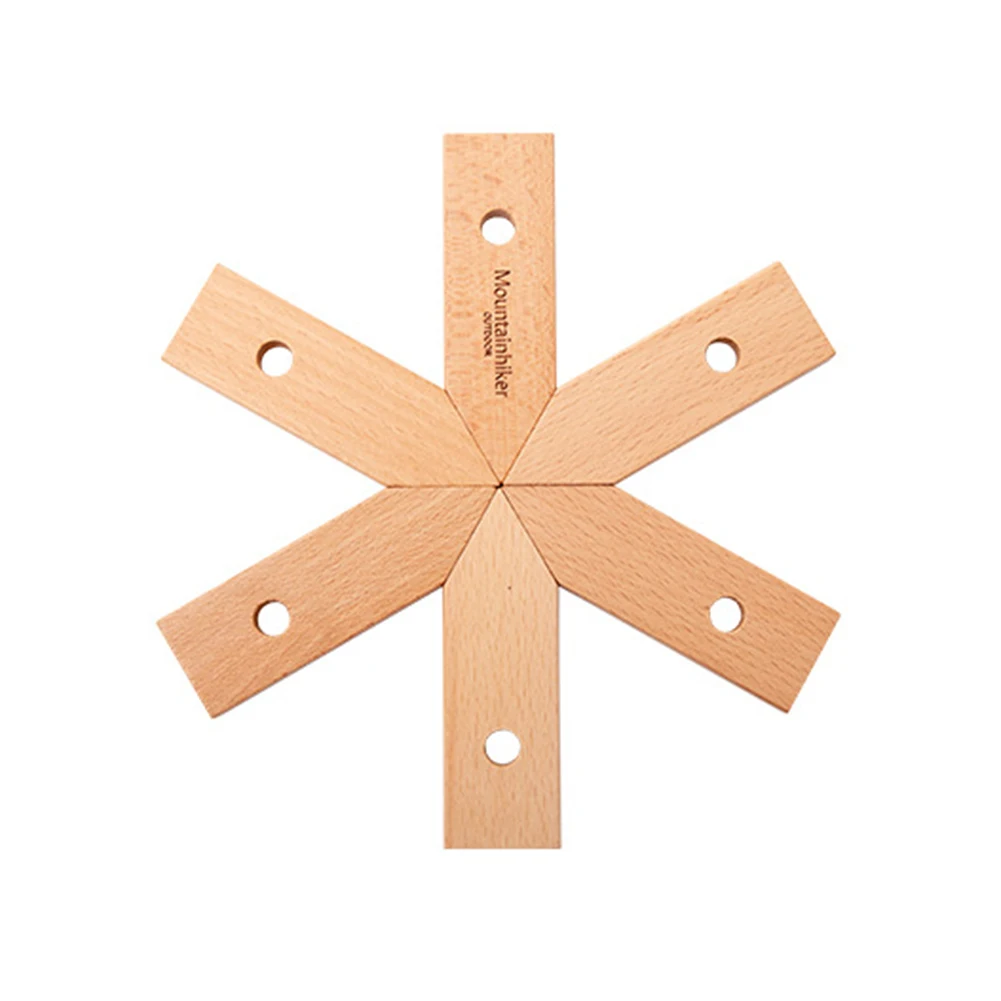 

Camping Anti-Hot Foldable Heat Resistant Placemat Dining Table Mat Solid Wood Insulation Coaster Pads for Pan Pot Bowl Holder