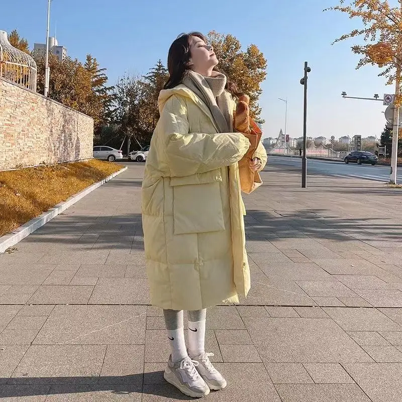 Down Cotton Jacket Women's Medium Length New Korean Version Chic Bread Jacket Cotton Padded Jacket in 2022 Winter