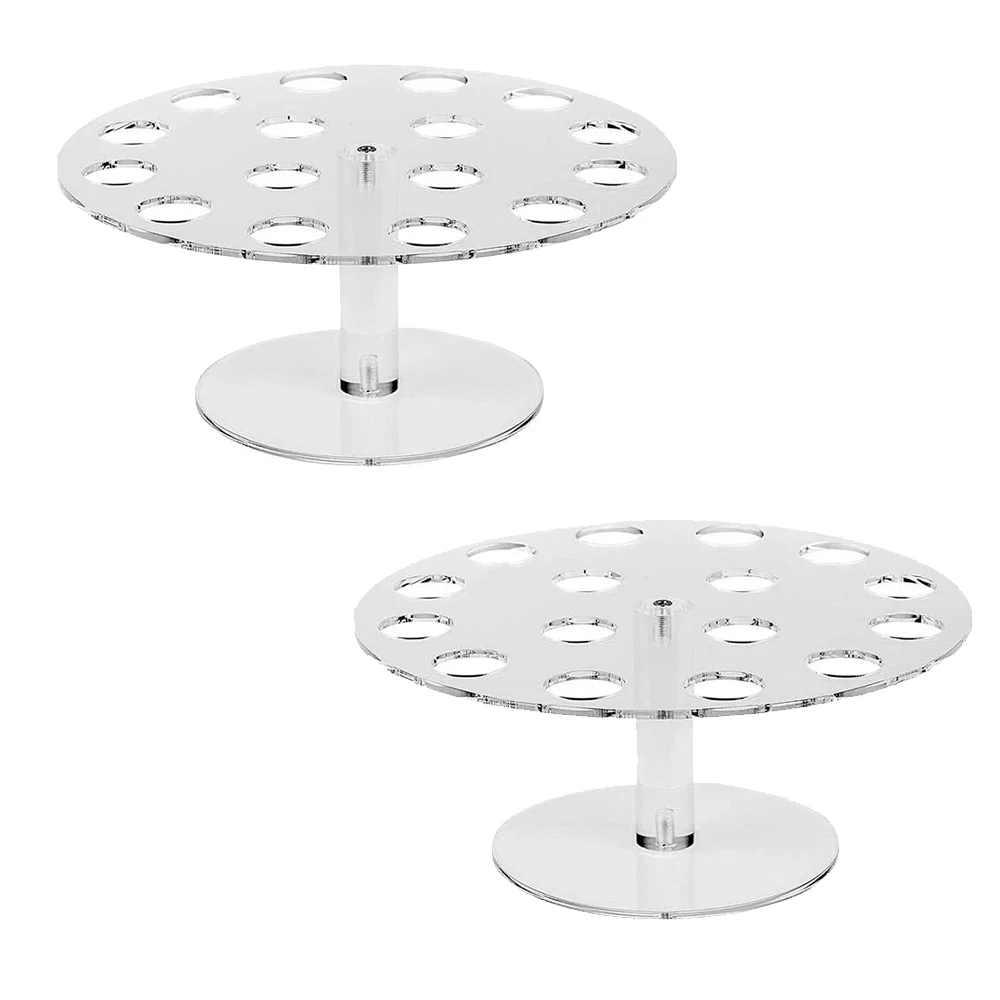 

2 Pcs Acrylic Ice Cream Cone Holder with 16 Holes Capacity Clear Acrylic Waffle Cone Displaying Stand Cupcake Sugar Rack