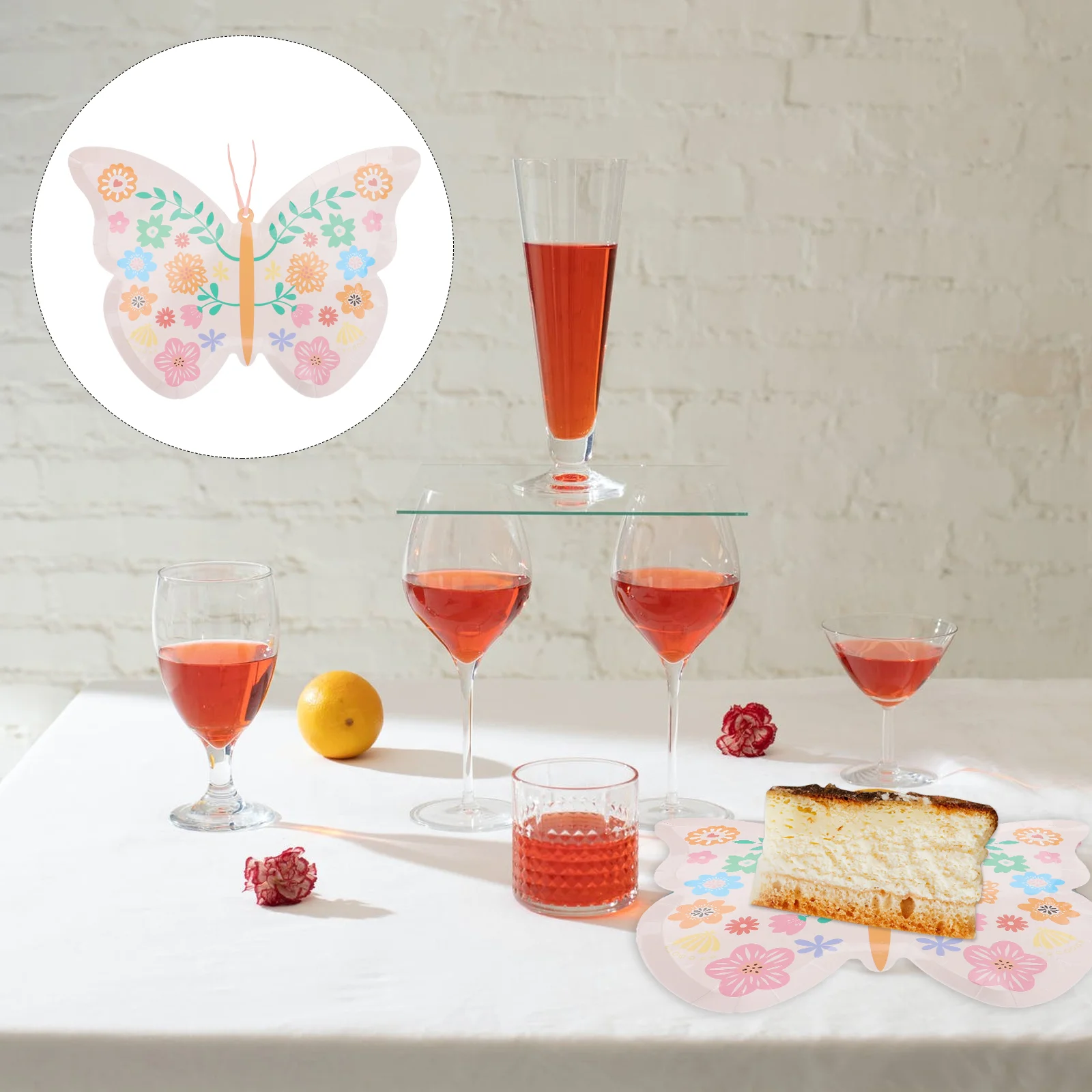 

Disposable Plate Party Favor Dishes Picnic Butterflies Printing Paper Cake Plates
