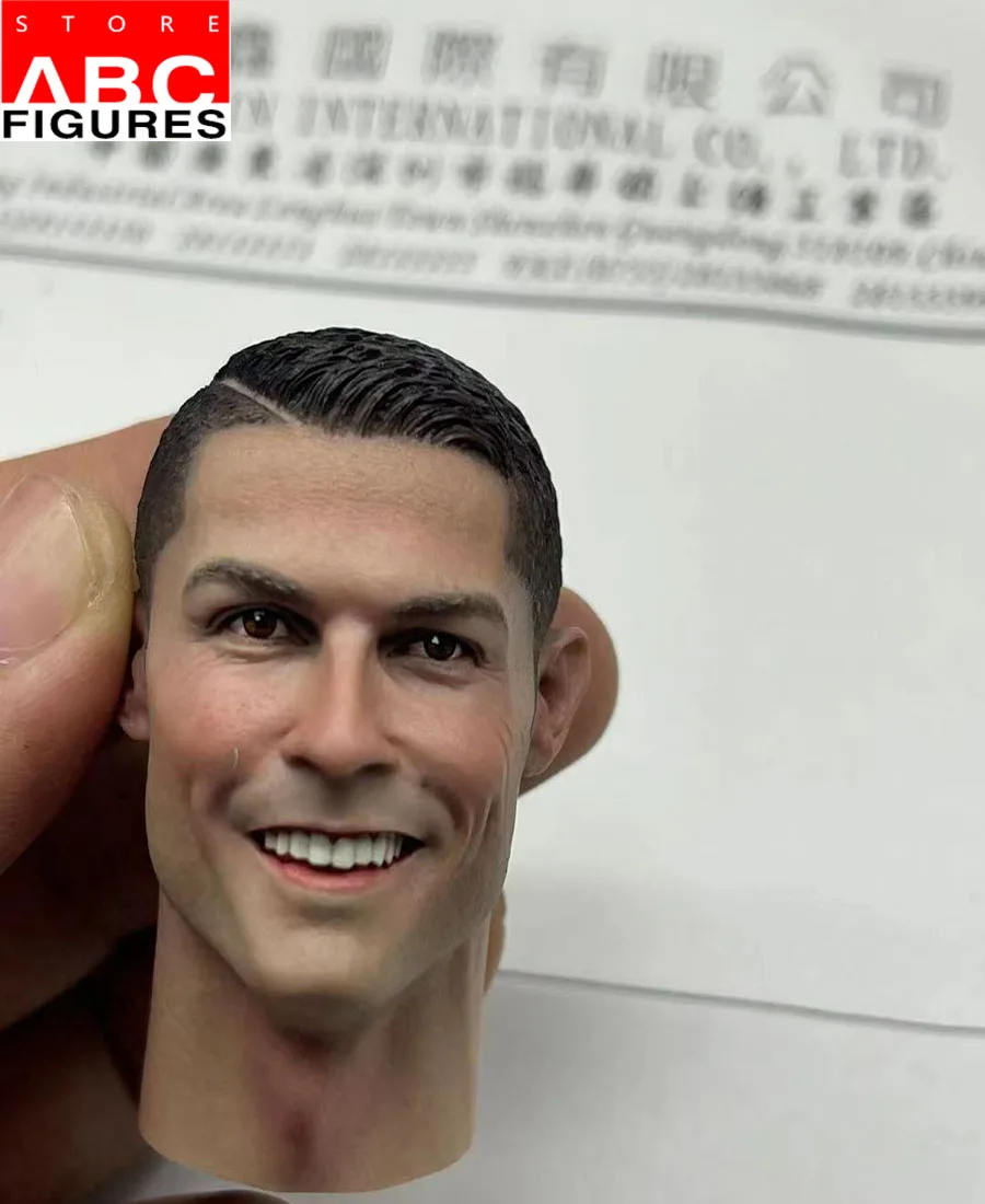 

WOW 1/6 Scale Cristiano Ronaldo Head Sculpt Smile Face Fit 12'' Action Figure Body for Collection Gifts In Short