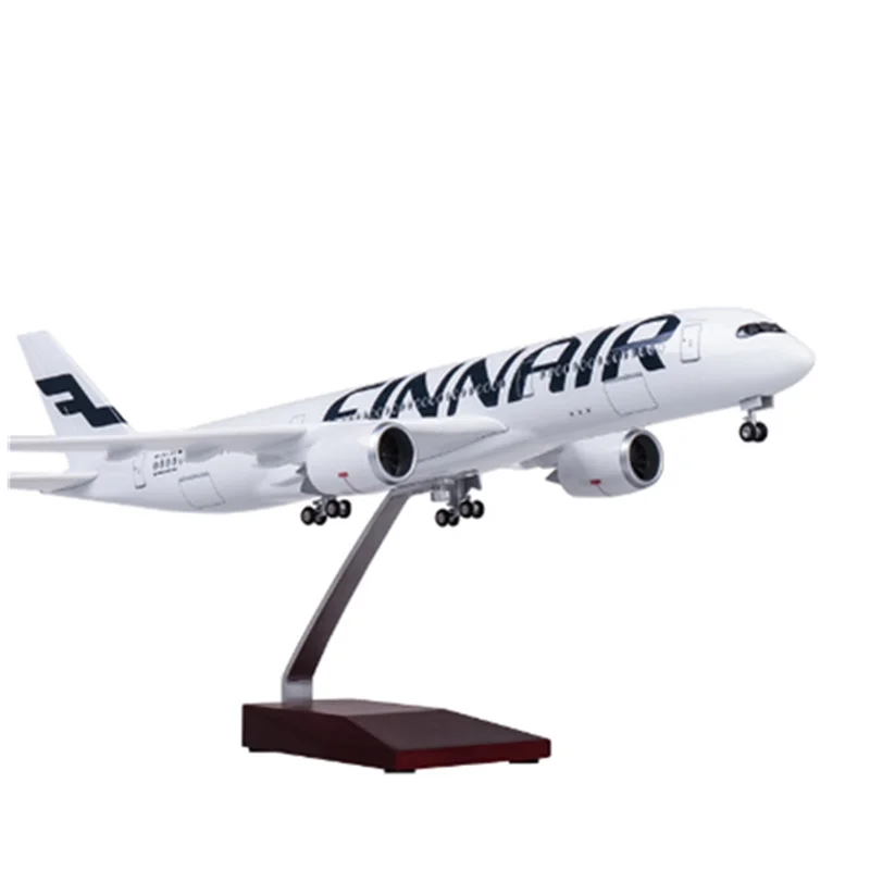 

47CM 1/142 Scale Model FINNAIR Airline Diecast Plastic Resin Airplane Airbus A350 With Light and Wheel Collection Display Toys