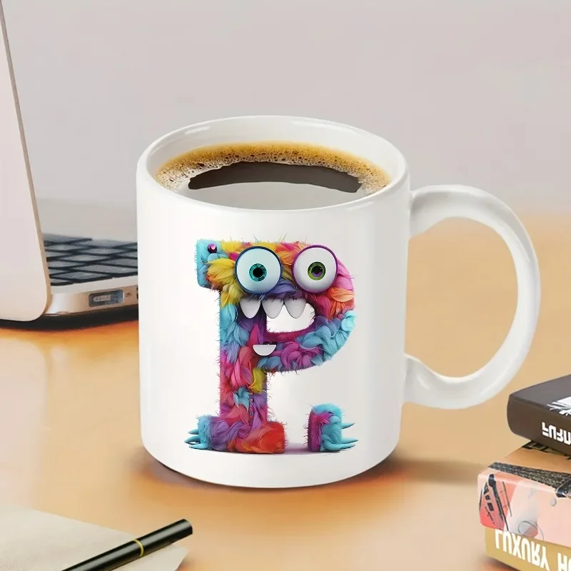 1 шт. кружка с рисунком романного и необычного алфавита A-Z керамическая для чая