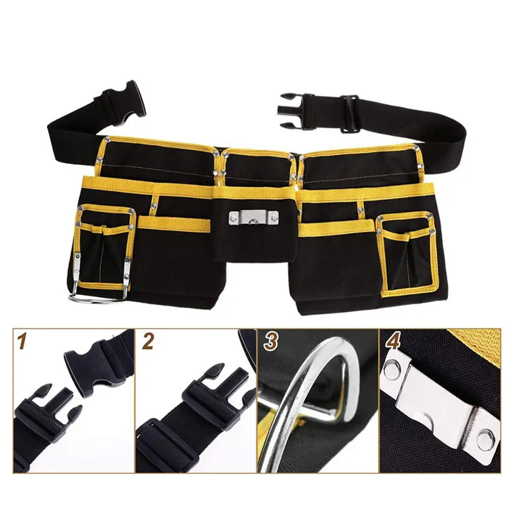 

Tool Belt Organiser - Multiple Pockets Quick-fit Buckle Wide Application Easy To Wear Tool Belts For