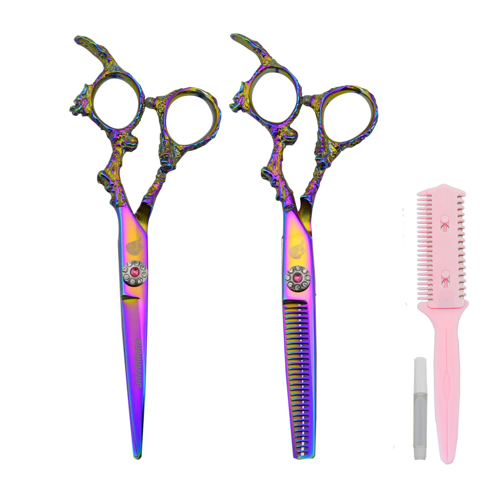 

6" Pink Hair Styling Scissor Professional Hairdressing Scissors Kit Hair Cutting Thinning Shears Barber Accessories Salon Tools