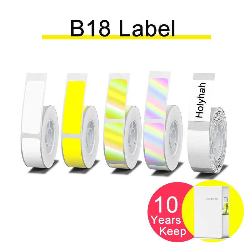 

Держатель 10 лет, Niimbot B18, белый, красочный, золотой, серебряный, термоперенос, этикетка бумажный стикер, углеродная лента для портативного про...