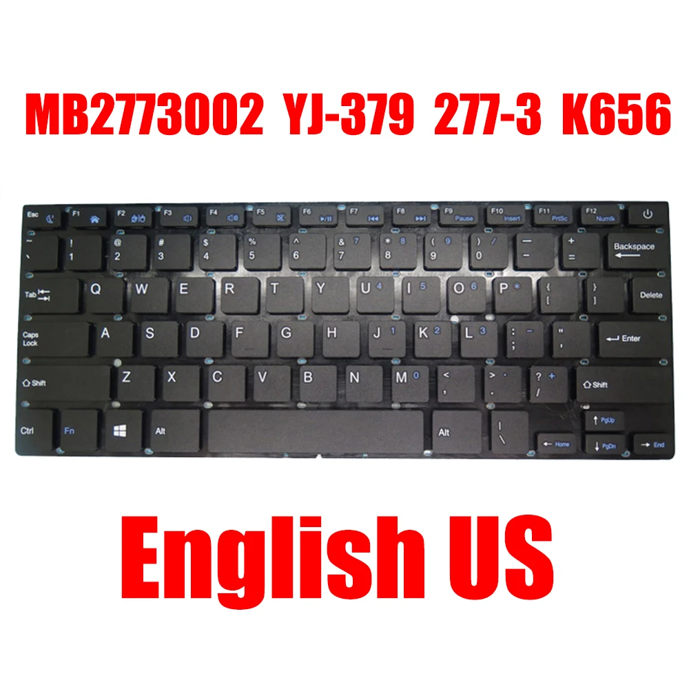 Клавиатура для ноутбука MB2773002 YJ-379 277-3 K656 английская черная без рамки Новинка