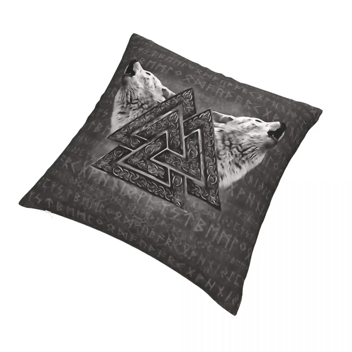 Символ Valknut And Wolf Декоративная Подушка Чехол Viking Backpack Cojines DIY печать Kawaii Декор
