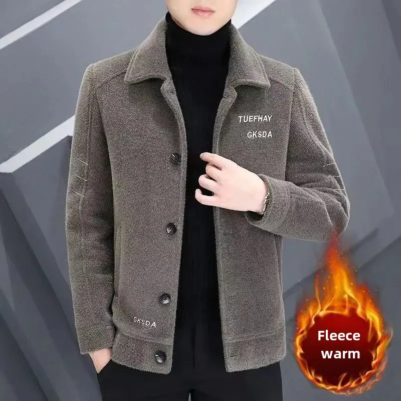Новое мужское шерстяное пальто укороченная осенне-зимняя кашемировая куртка
