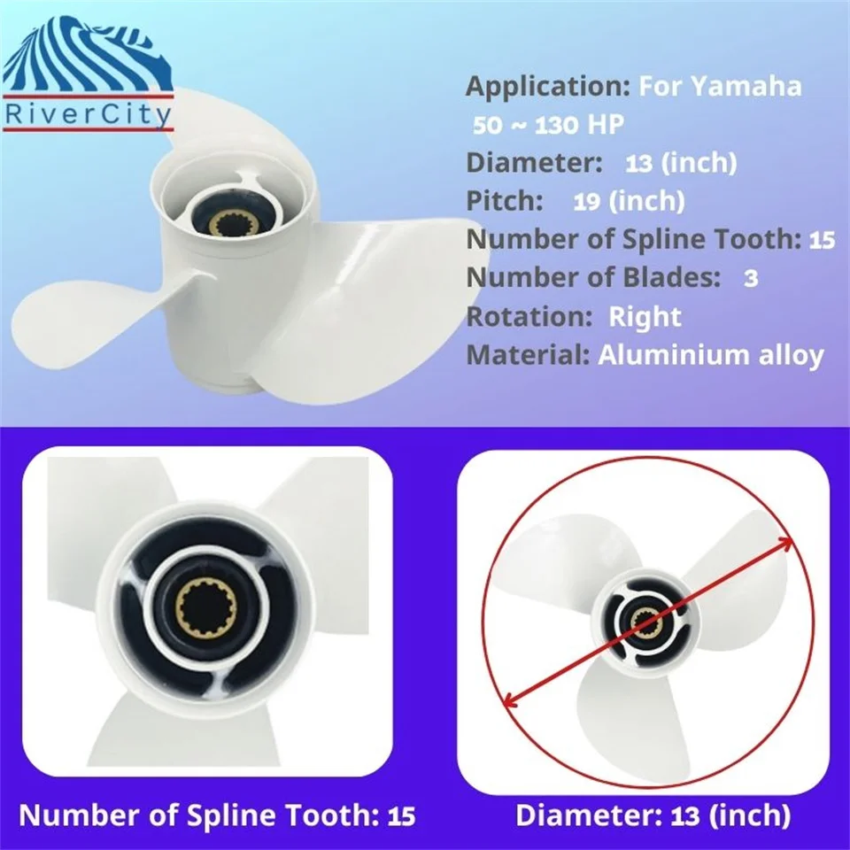 Подвесной пропеллер для Yamaha 50hp 60HP 70HP 75HP 80HP 85HP 13x19 Лодка Винт из алюминиевого