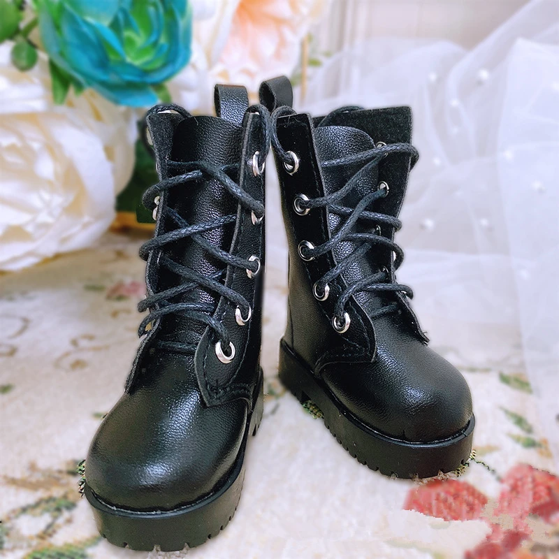 Туфли 7 5 см 1/3 BJD модные черные и белые туфли из искусственной кожи на плоской