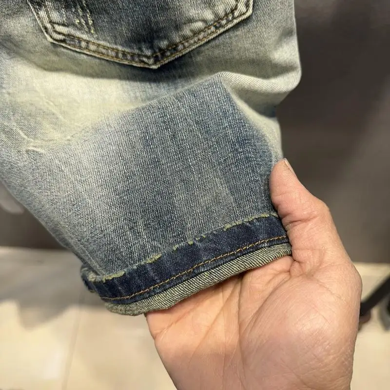 Шорты мужские джинсовые в стиле K-POP стильные винтажные штаны-карго из денима