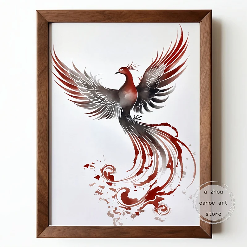 Традиционный абстрактный китайский фэн-шуй Феникс животное картина настенная