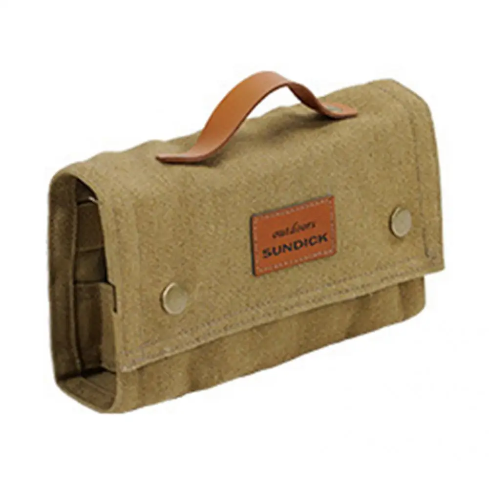 

1 Set Useful Convenient 2 Colors Outdoor Seasoning Bag Cotton Canvas Outdoor Seasoning Bag for Camping Camp Condiment Kit