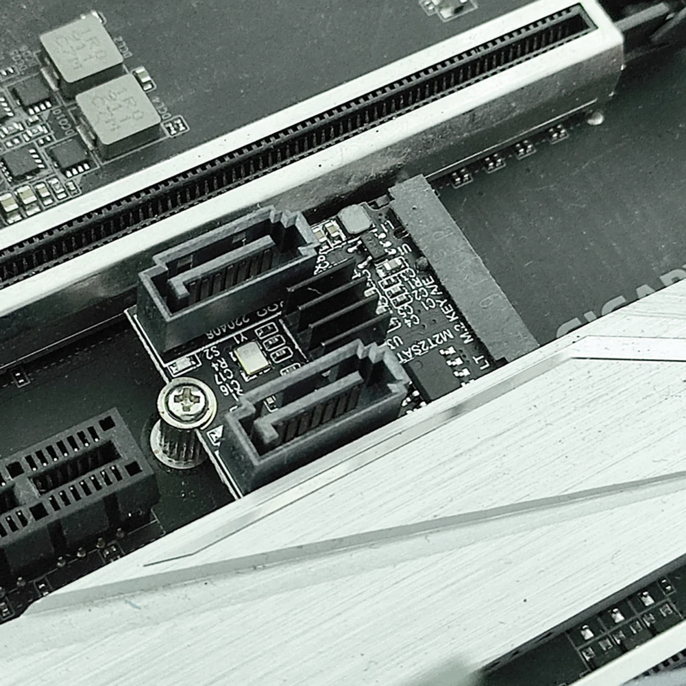 NGFF M2 NVME — SATA3.0 Адаптер карты M.2 Key-M PCIE двойная Riser Card SATA 3.0 JMB582 Чип-конвертер