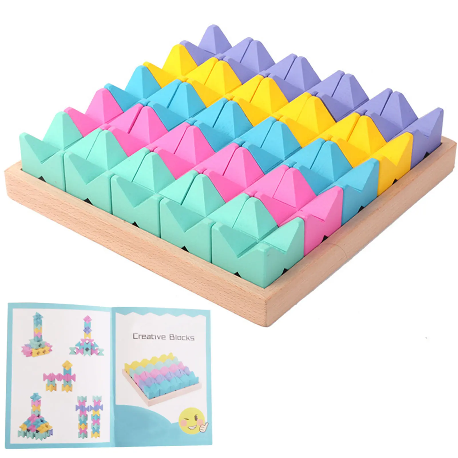 

25pcs/set Colorful Building Block DIY Combination Home Educational Development Rhombus Gift Stacked Toddler Early Learning Solid