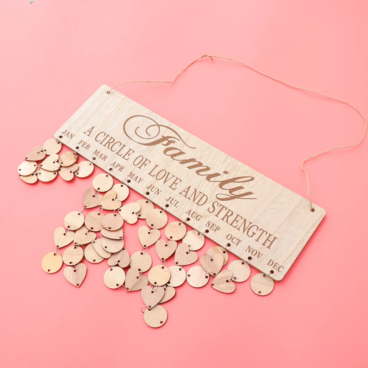 

Деревянный подвесной настенный календарь-напоминание на день рождения и Рождество, подвесной самодельный календарь для украшения дома