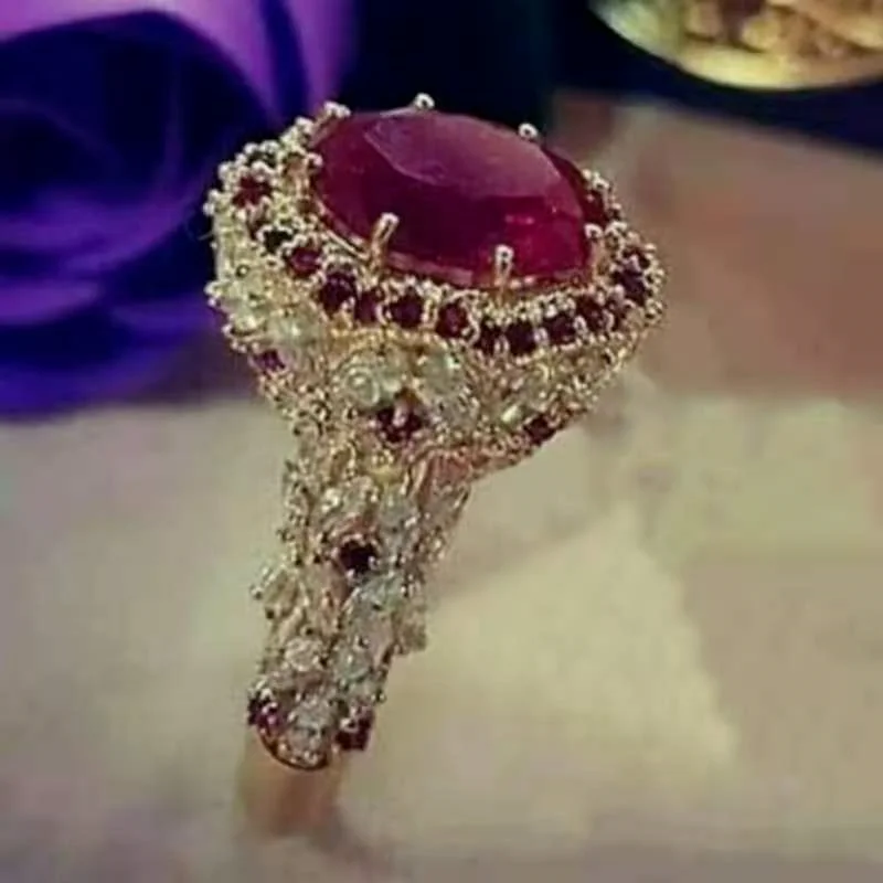 

Trendy Palace Princess Style Full Crystal Rhinestone Zircon Ladies Ring for Women Female Girl Wedding Engagement Jewelry