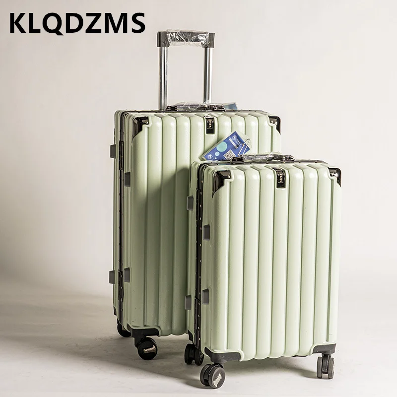 

KLQDZMS Luggage 20 "24 Inches Silent Portable Universal Wheel Password Trolley Case Aluminum Frame Strong Hand Men's Suitcase