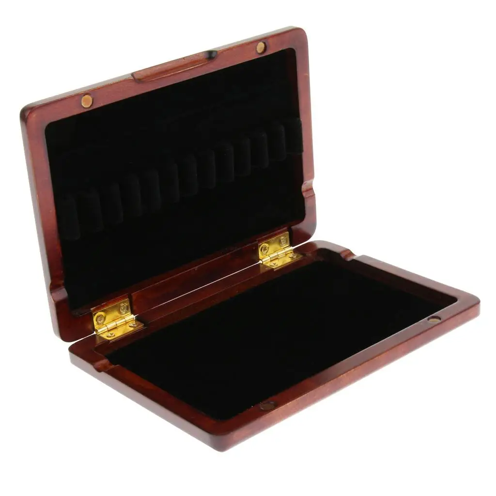 Wooden Oboe Reed Storage Case Holder Box 13x9.5x2cm Wind Instrument Parts for 12 Reeds Bassoon Reeds