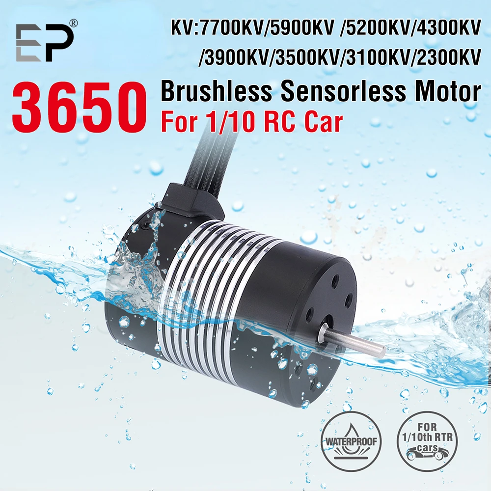 Водонепроницаемый двигатель EP 3650 2300KV 3100KV 3500KV 4300KV 5900KV 5200KV 7700KV бесщеточный двигатель для 1/10 Tamiya Drift Racing RC Car