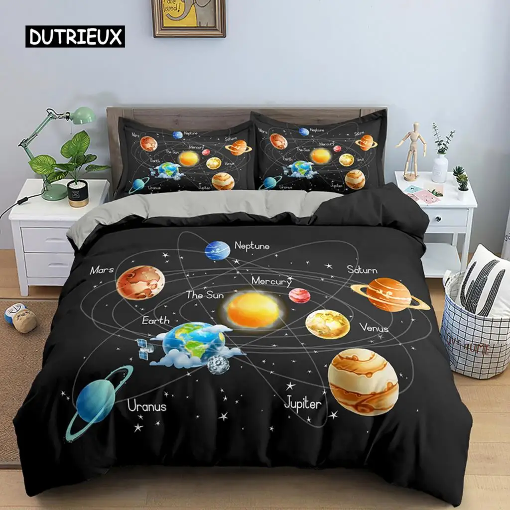 

3D Galaxy Printed Duvet Cover Twin Size Bedding Set Soft Comfortable Quilt Covers 2/3Pcs Polyester Comforter Cover Home Textile