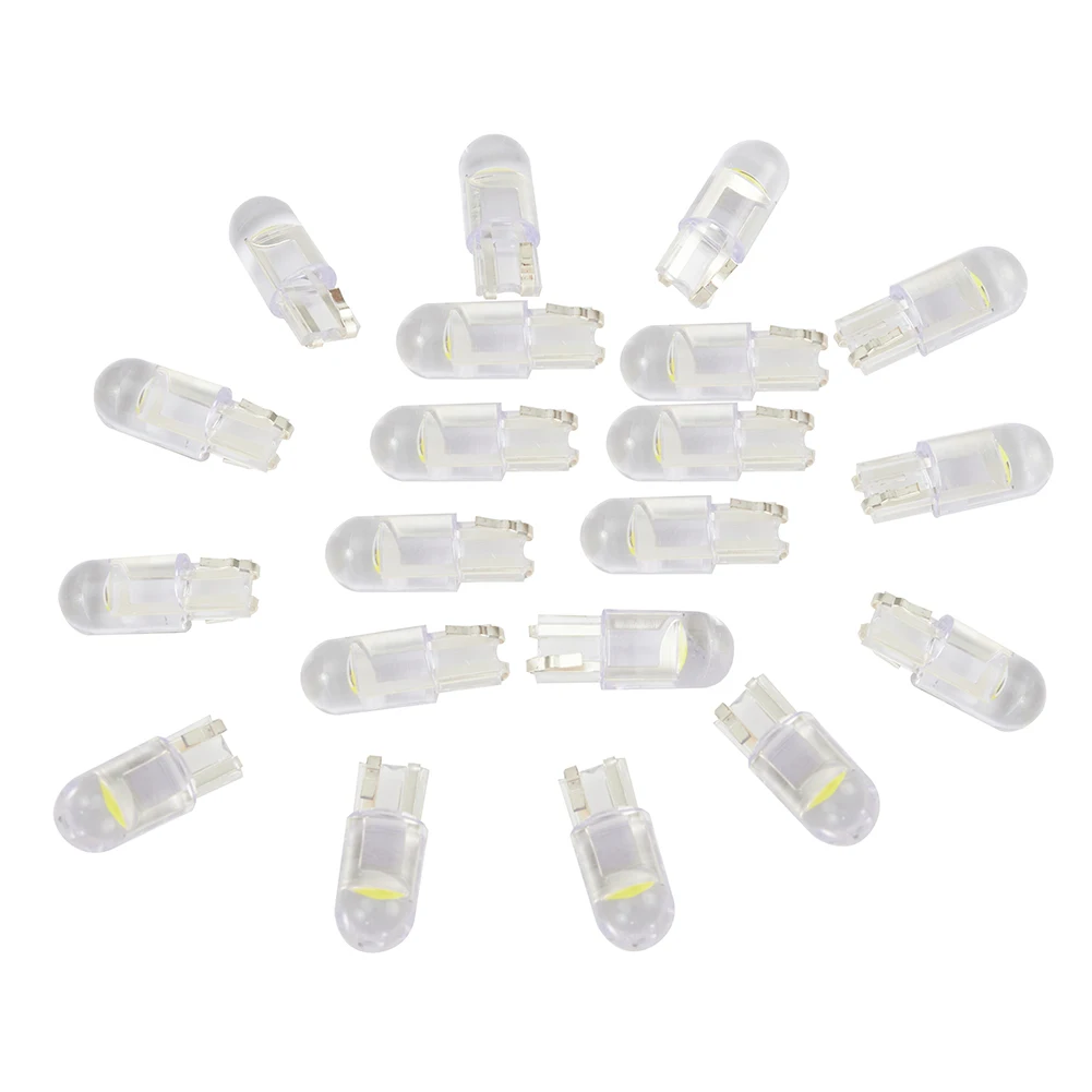

20pcs T10 W5W 168 194 COB LED Car Wedge Parking Light Side Door Bulb Instrument Lamp Auto License Plate Light 12V 6000K