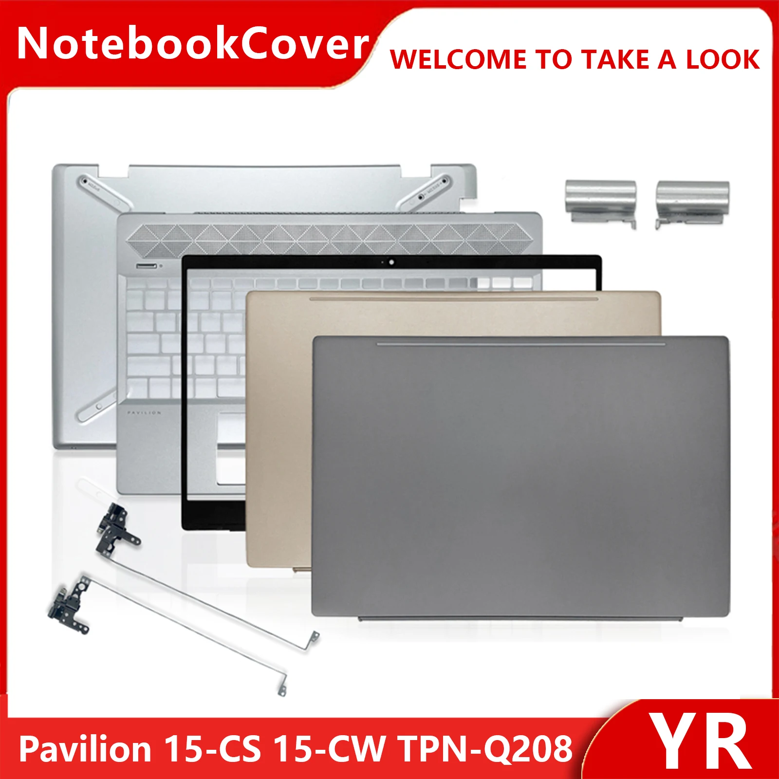 Фото НОВИНКА: Комплект для ноутбуков HP Pavilion 15-CS, 15-CW, TPN-Q208, TPN-Q210 – задняя крышка LCD, передняя рамка, подставка для рук, нижний корпус, петли, клавиатура №1