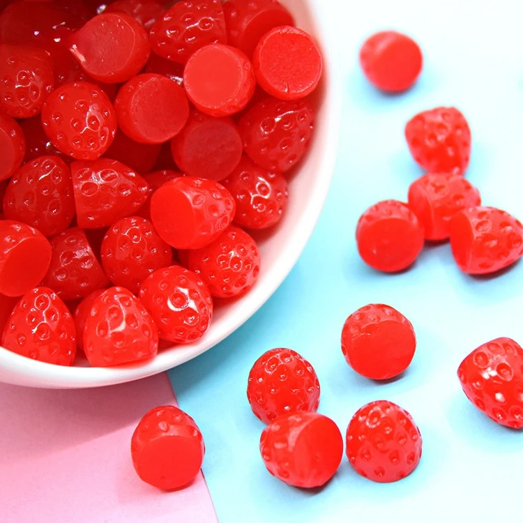 

10 шт. Kawaii мини-смола клубника аксессуары украшения миниатюрный ремесленный материал украшение для скрапбукинга кабошон с плоской задней частью