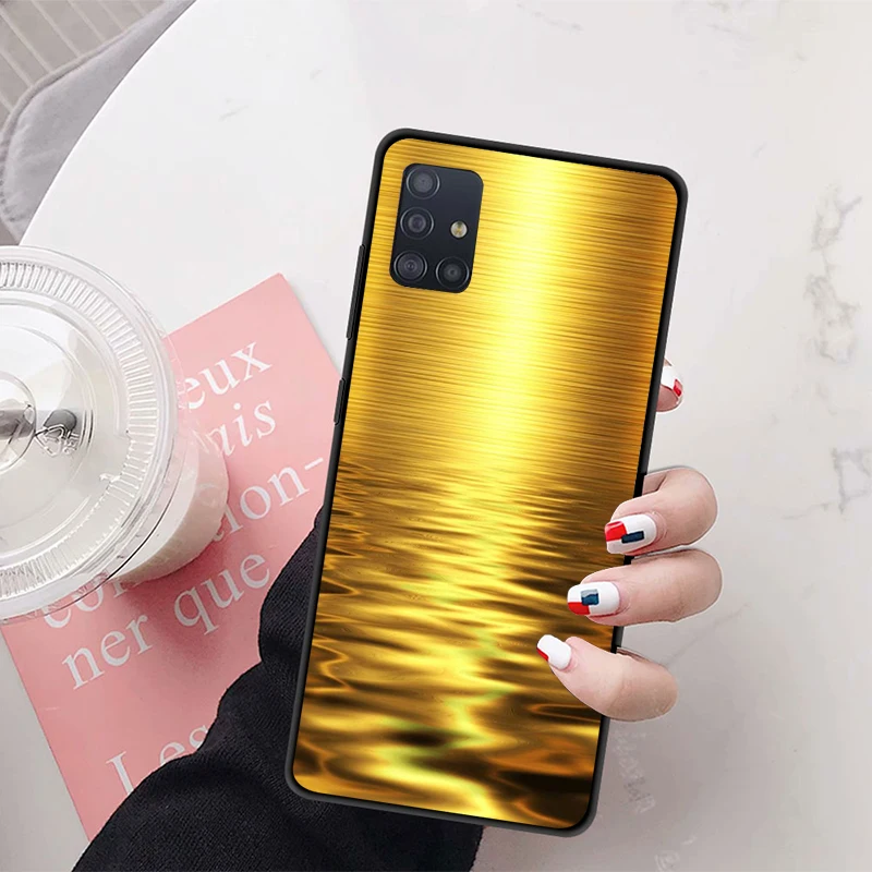 Модный золотой черный мягкий чехол для телефона Samsung M21 M31S M41 M51 M10 M20 M30S M40 A7 A8 A9 2018 A12