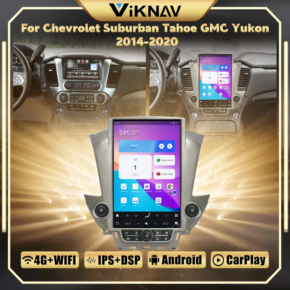 

Автомагнитола 14,6 дюйма, Android 11, для Chevrolet Suburban Tahoe GMC Yukon 2014-2020, мультимедийный плеер, GPS Carplay, 4G, Wi-Fi, головное устройство