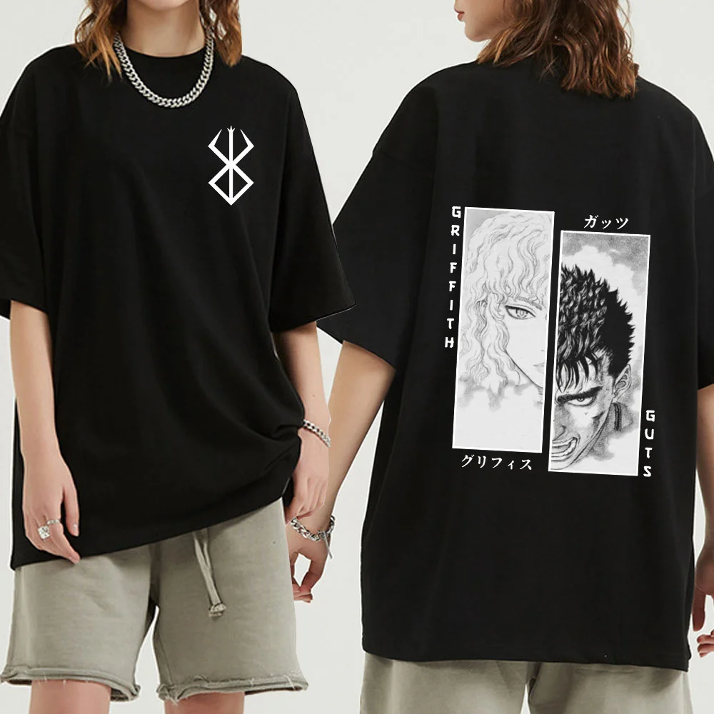 

Men Women T-Shirt Anime Guts Griffith Cotton T Shirt Harajuku Funny Berserk Print T-shirt Clothes Hip Hop Tops Tees Summer Tops